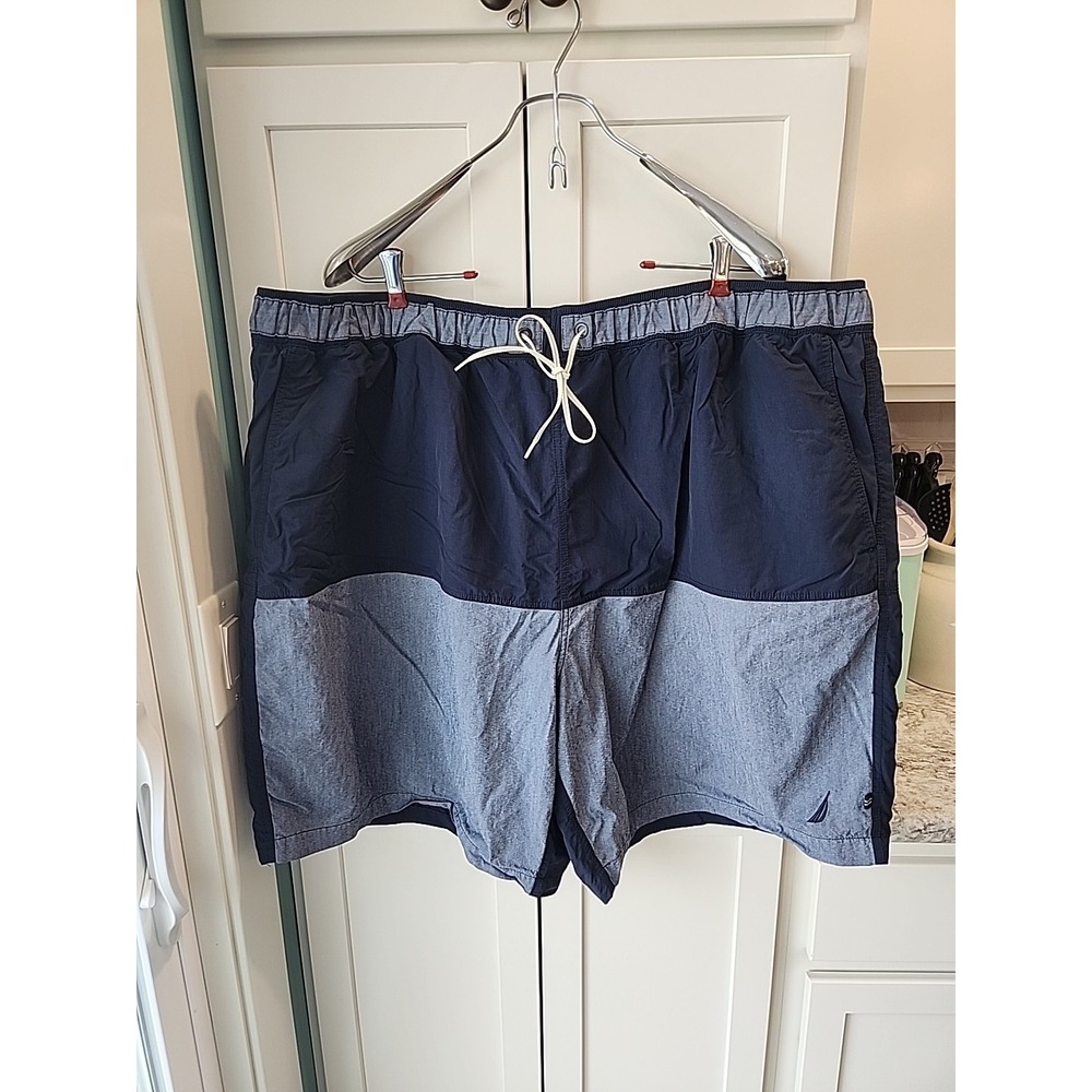Mens‎ Nautica Swim Trunks Sz 4xl Tall Navy Blue